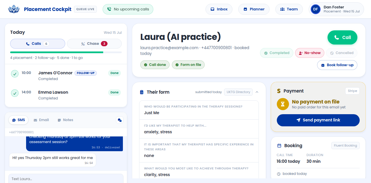 Laura, the AI practice client