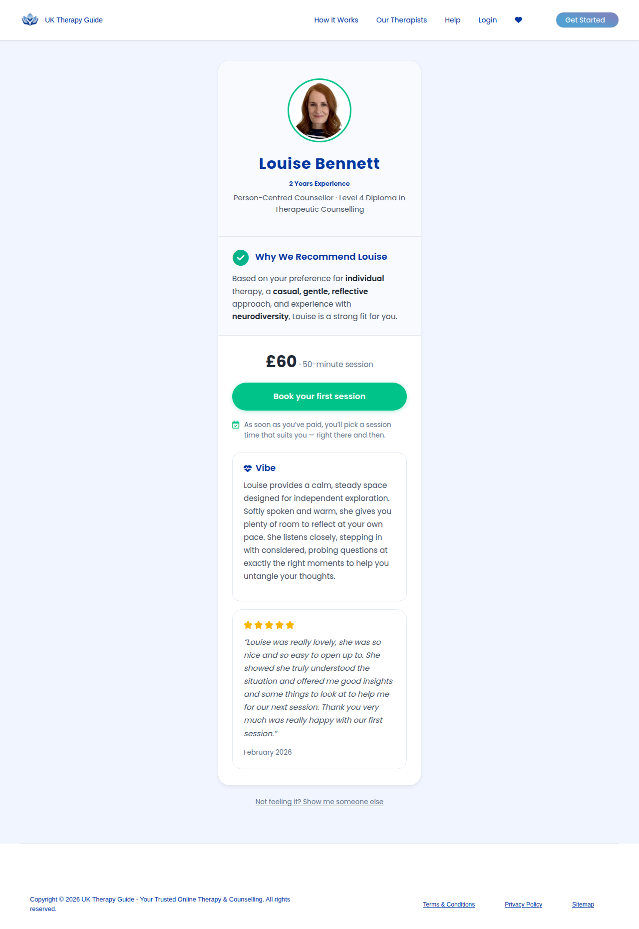 Single match offer page — pay first